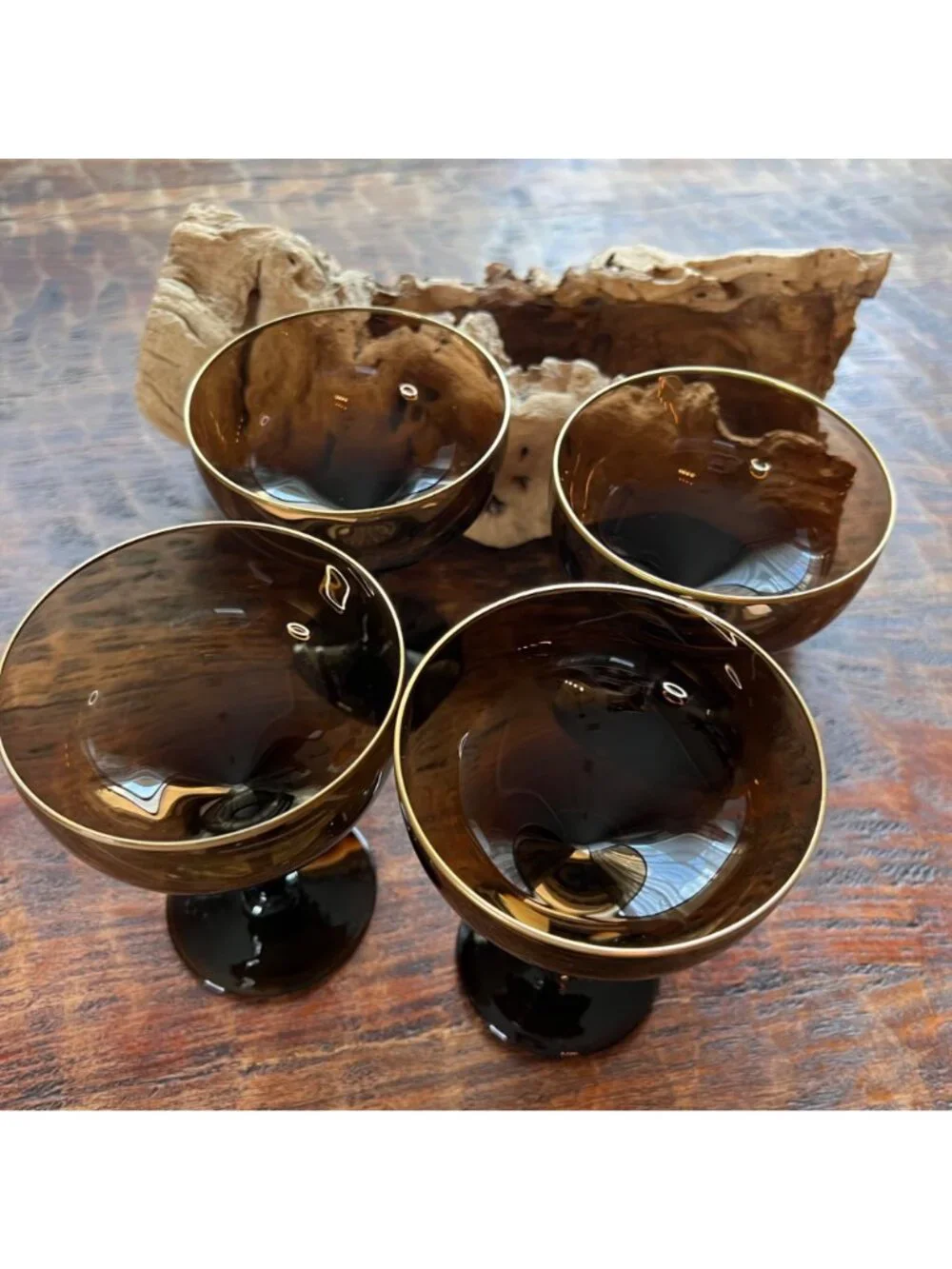 Vintage Lenox Dusk Shadow gold trim. Set of 4 cocktail/Sherbert